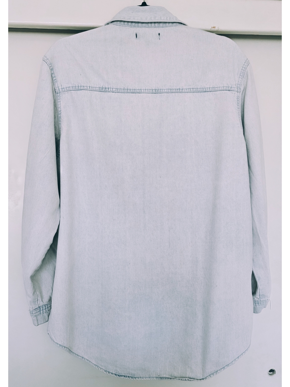 Light Wash Denim Button-Up Shirt - Picture 5 of 6